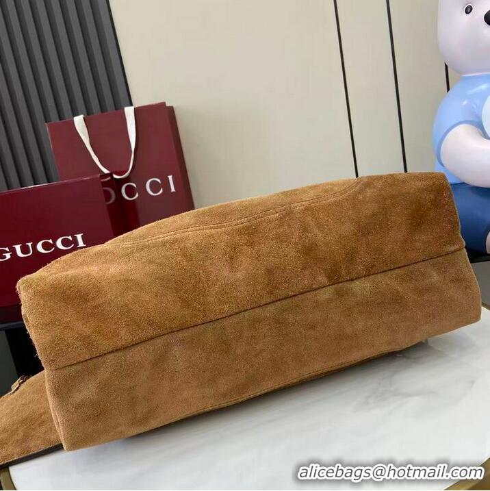 Grade Quality Gucci Softbit Suede Maxi Shoulder Bag with Oversized Half Horsebit 837466 Brown 2026