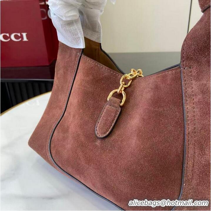 Most Popular Gucci Softbit Suede Medium Shoulder Bag with Oversized Half Horsebit 837467 Dark Brown 2026