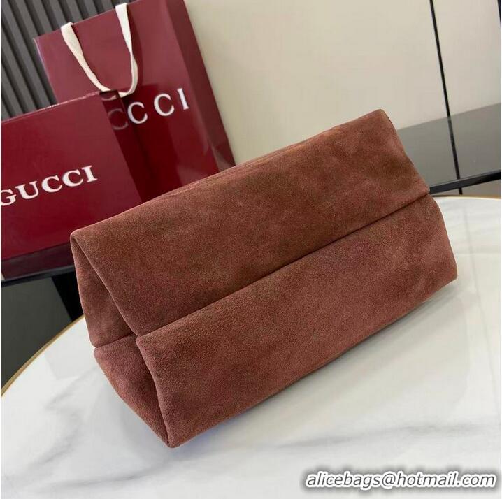 Most Popular Gucci Softbit Suede Medium Shoulder Bag with Oversized Half Horsebit 837467 Dark Brown 2026