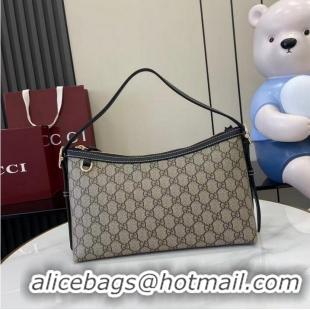 Pretty Style Gucci GG Emblem Canvas Medium Shoulder Bag 847449 Black 2026