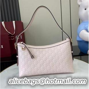 Top Quality Gucci GG Emblem Canvas Medium Shoulder Bag 847449 Light Pink 2026