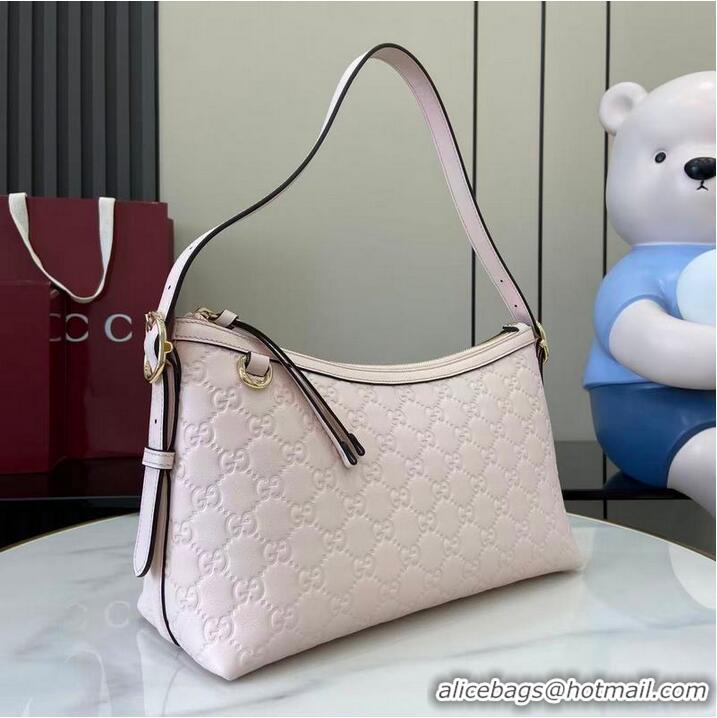 Top Quality Gucci GG Emblem Canvas Medium Shoulder Bag 847449 Light Pink 2026