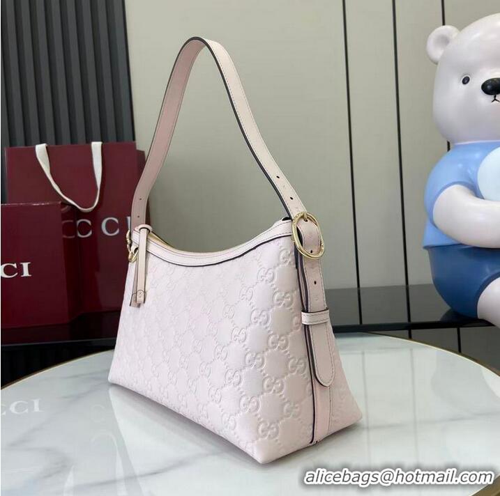 Top Quality Gucci GG Emblem Canvas Medium Shoulder Bag 847449 Light Pink 2026