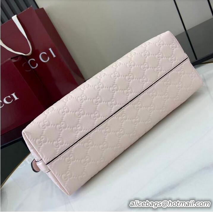Top Quality Gucci GG Emblem Canvas Medium Shoulder Bag 847449 Light Pink 2026