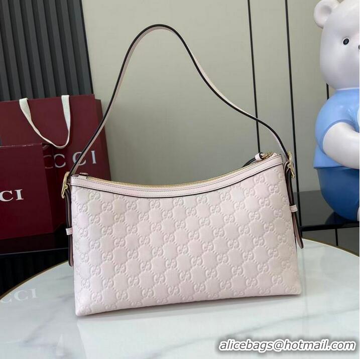 Top Quality Gucci GG Emblem Canvas Medium Shoulder Bag 847449 Light Pink 2026
