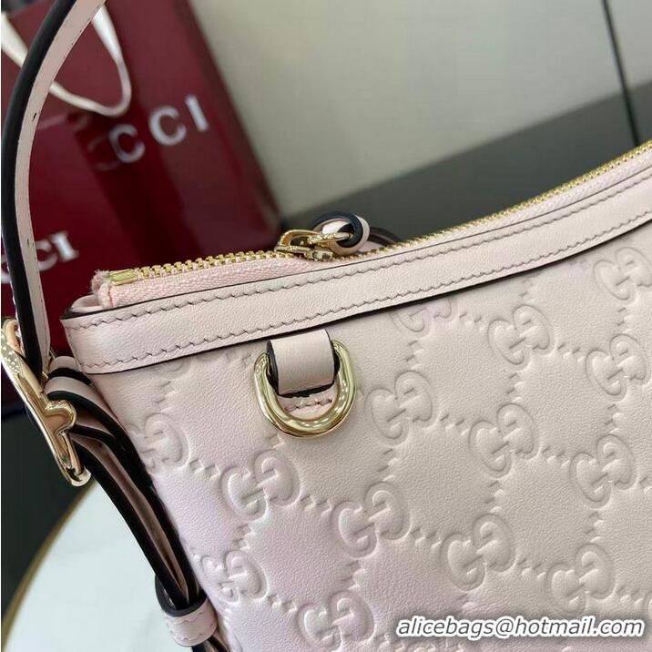 Top Quality Gucci GG Emblem Canvas Medium Shoulder Bag 847449 Light Pink 2026