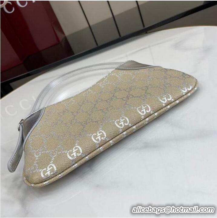 New Design Gucci GG Canvas Emblem Mini Shoulder bag 820696 Beige/Silver 2026