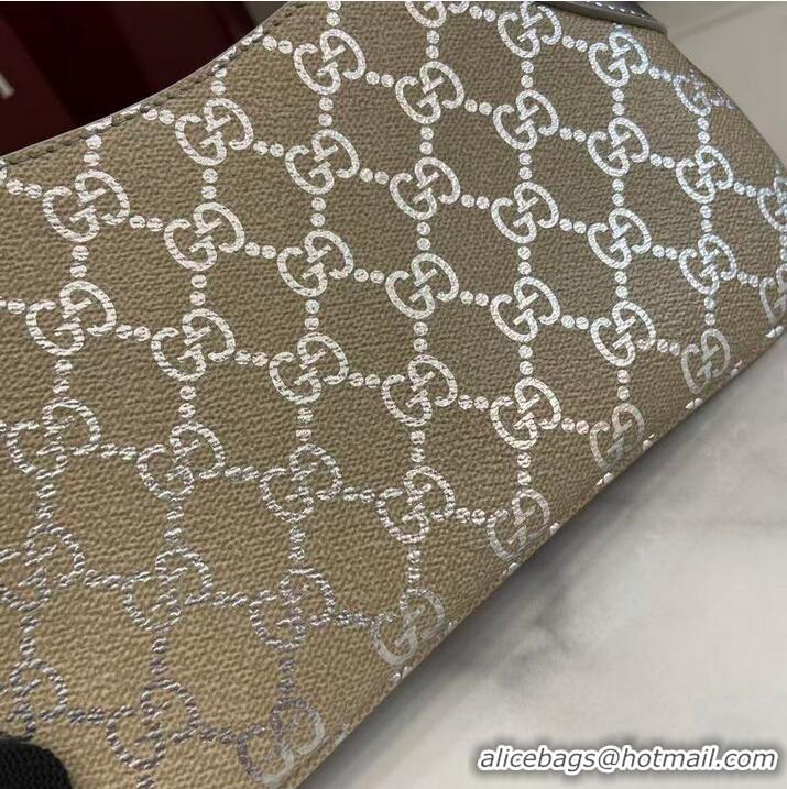 New Design Gucci GG Canvas Emblem Mini Shoulder bag 820696 Beige/Silver 2026