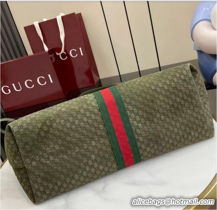 Well Crafted Gucci Giglio Large Tote Bag in GG Suede 853971 Dark Green 2026