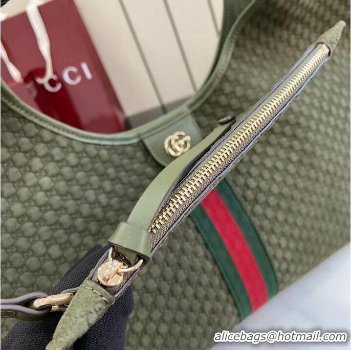 Well Crafted Gucci Giglio Large Tote Bag in GG Suede 853971 Dark Green 2026
