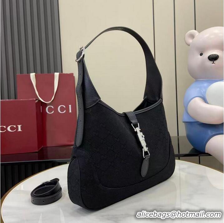 Cheap Price Gucci Jackie Slim Medium Shoulder Bag In GG Canvas 863137 Black 2026