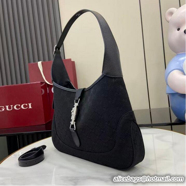 Cheap Price Gucci Jackie Slim Medium Shoulder Bag In GG Canvas 863137 Black 2026