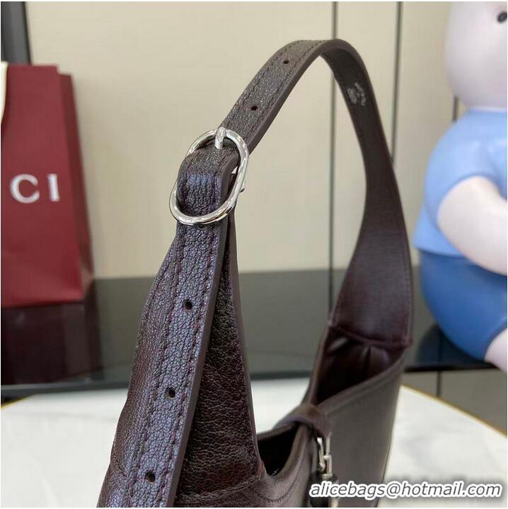 Low Price Gucci Jackie Slim Medium Shoulder Bag In Grainy Leather 863137 Dark Brown 2026