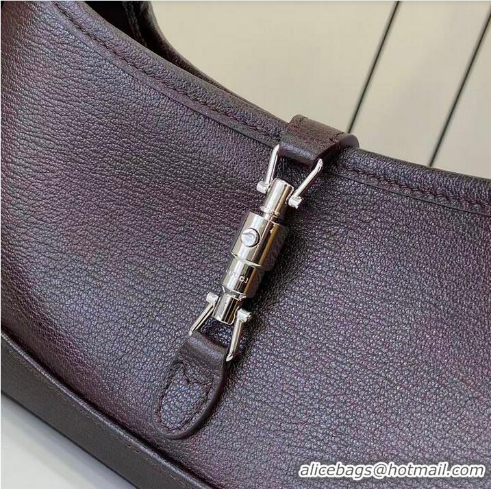 Low Price Gucci Jackie Slim Medium Shoulder Bag In Grainy Leather 863137 Dark Brown 2026