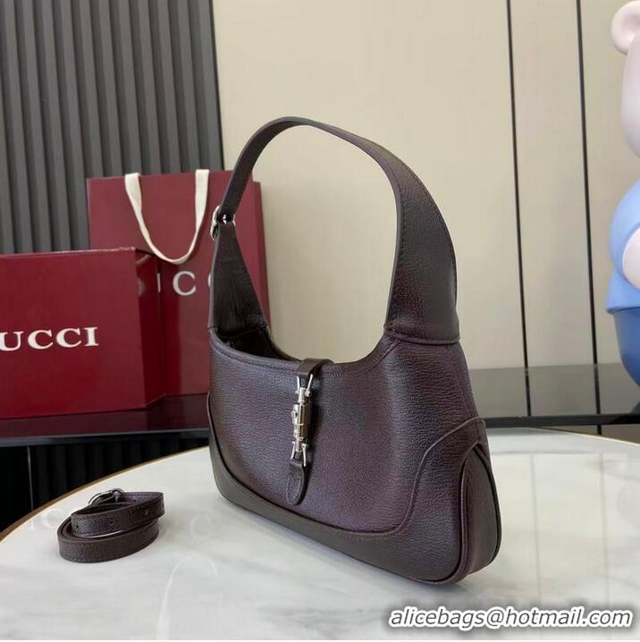 Low Price Gucci Jackie Slim Medium Shoulder Bag In Grainy Leather 863137 Dark Brown 2026