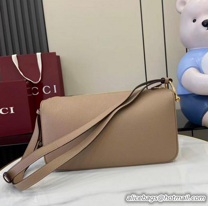 Promotional Gucci Half Horsebit Medium Shoulder Bag In Leather 860787 Light Apricot 2026
