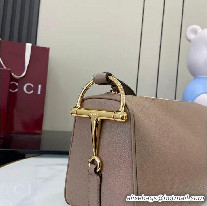 Promotional Gucci Half Horsebit Medium Shoulder Bag In Leather 860787 Light Apricot 2026