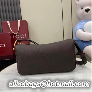 Super Quality Gucci Half Horsebit Medium Shoulder Bag In Leather 860787 Dark Brown 2026