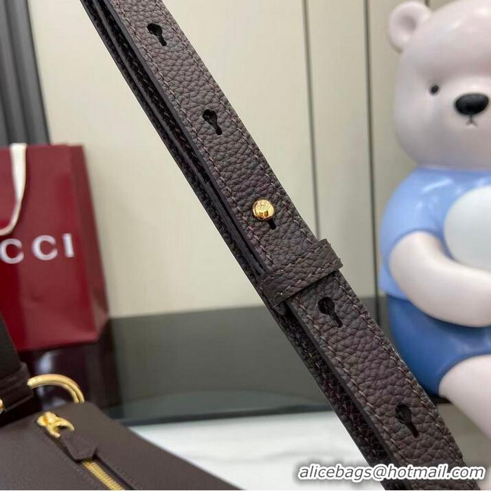 Super Quality Gucci Half Horsebit Medium Shoulder Bag In Leather 860787 Dark Brown 2026