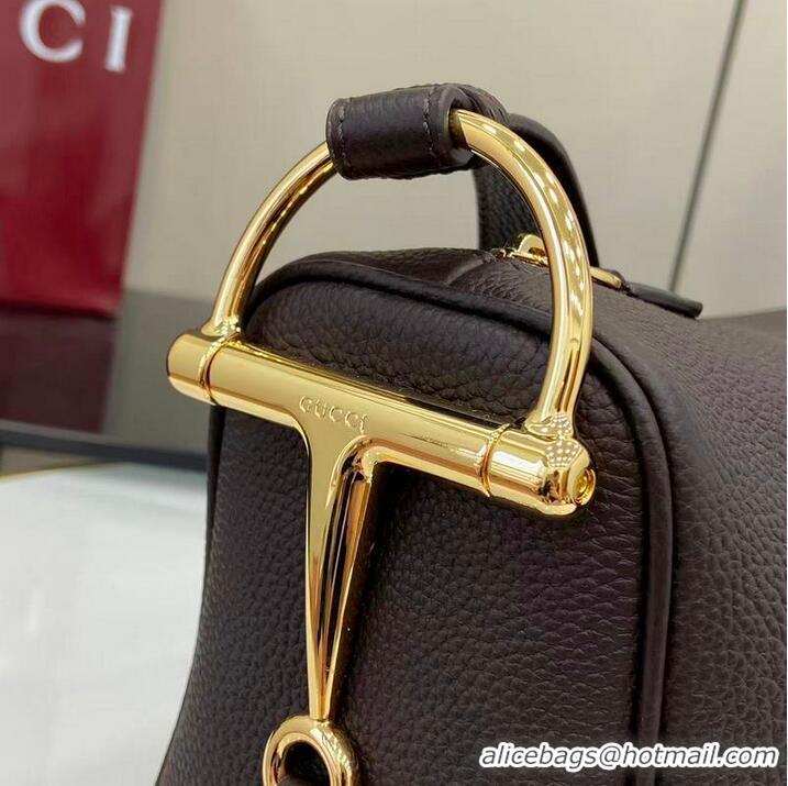 Super Quality Gucci Half Horsebit Medium Shoulder Bag In Leather 860787 Dark Brown 2026