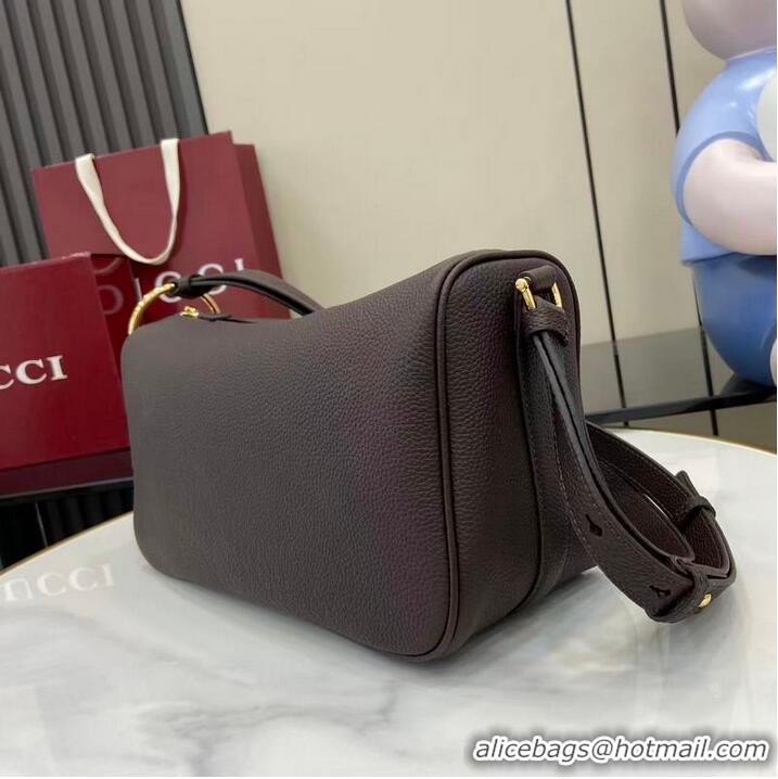 Super Quality Gucci Half Horsebit Medium Shoulder Bag In Leather 860787 Dark Brown 2026