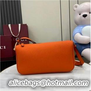 Top Grade Gucci Half Horsebit Medium Shoulder Bag In Leather 860787 Orange 2026