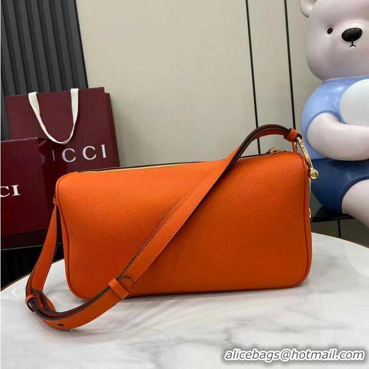 Top Grade Gucci Half Horsebit Medium Shoulder Bag In Leather 860787 Orange 2026