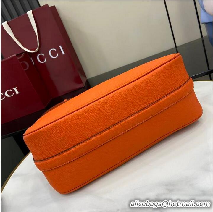 Top Grade Gucci Half Horsebit Medium Shoulder Bag In Leather 860787 Orange 2026