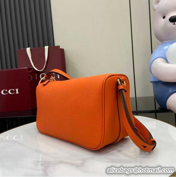 Top Grade Gucci Half Horsebit Medium Shoulder Bag In Leather 860787 Orange 2026