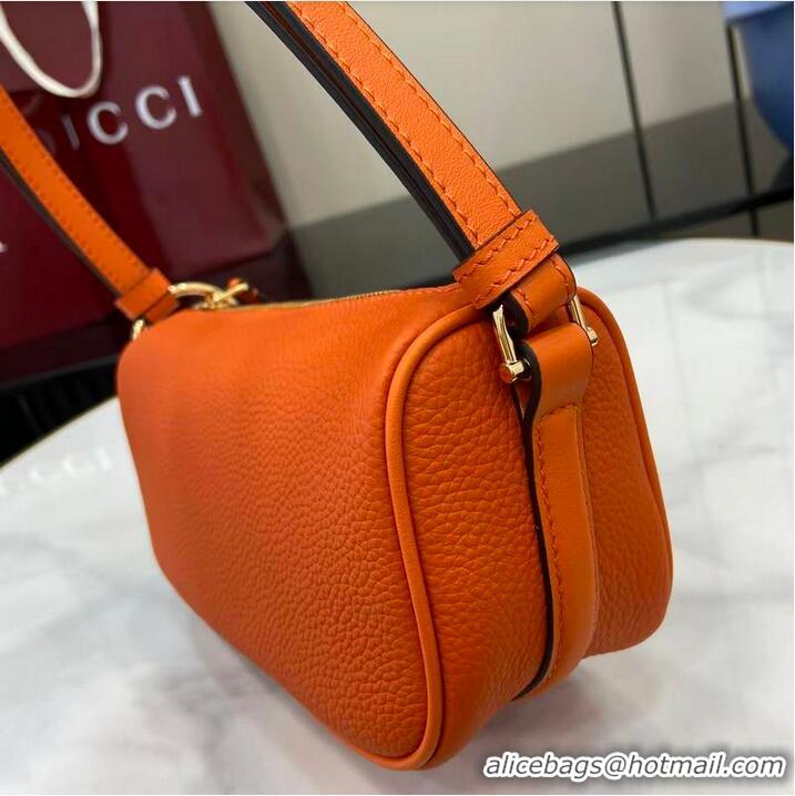 Well Crafted Gucci Half Horsebit mini shoulder bag in Grainy Leather 860784 Orange 2026