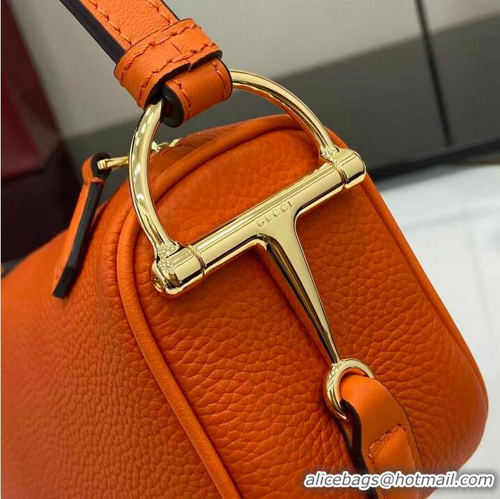 Well Crafted Gucci Half Horsebit mini shoulder bag in Grainy Leather 860784 Orange 2026