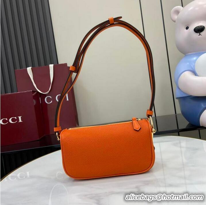 Well Crafted Gucci Half Horsebit mini shoulder bag in Grainy Leather 860784 Orange 2026
