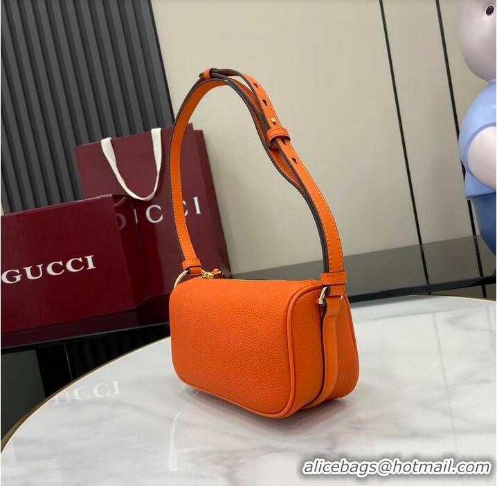 Well Crafted Gucci Half Horsebit mini shoulder bag in Grainy Leather 860784 Orange 2026