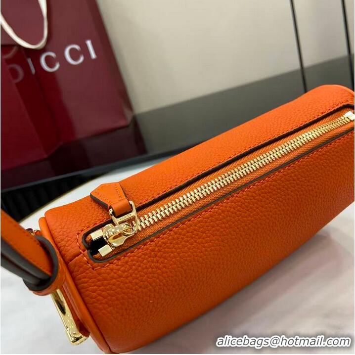 Well Crafted Gucci Half Horsebit mini shoulder bag in Grainy Leather 860784 Orange 2026