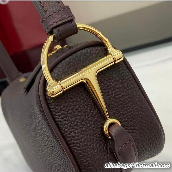 Best Price Gucci Half Horsebit mini shoulder bag in Grainy Leather 860784 Coffee 2026