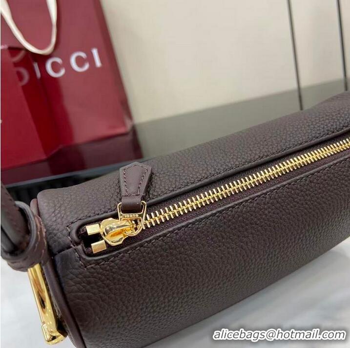 Best Price Gucci Half Horsebit mini shoulder bag in Grainy Leather 860784 Coffee 2026