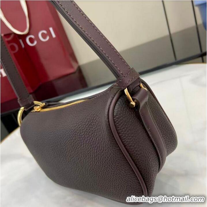 Best Price Gucci Half Horsebit mini shoulder bag in Grainy Leather 860784 Coffee 2026