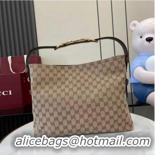 Famous Brand Gucci Beatrix GG Denim medium tote bag 850926 Beige 2026