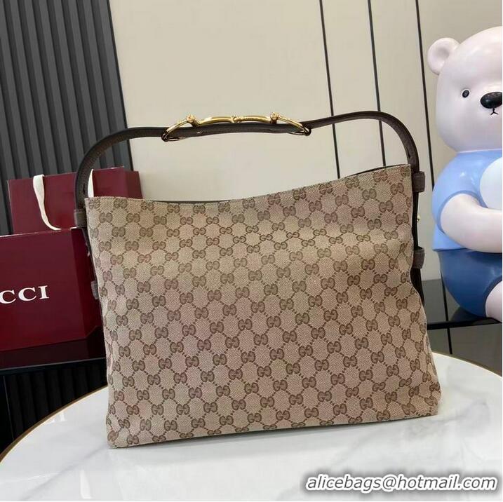 Famous Brand Gucci Beatrix GG Denim medium tote bag 850926 Beige 2026