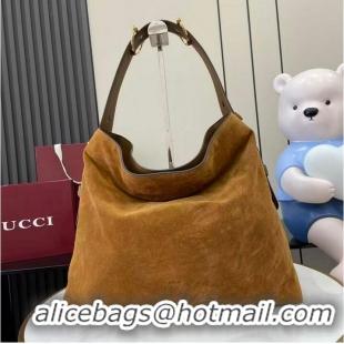 Shop Discount Gucci Beatrix GG Denim Medium Tote Bag 850926 Brown 2026