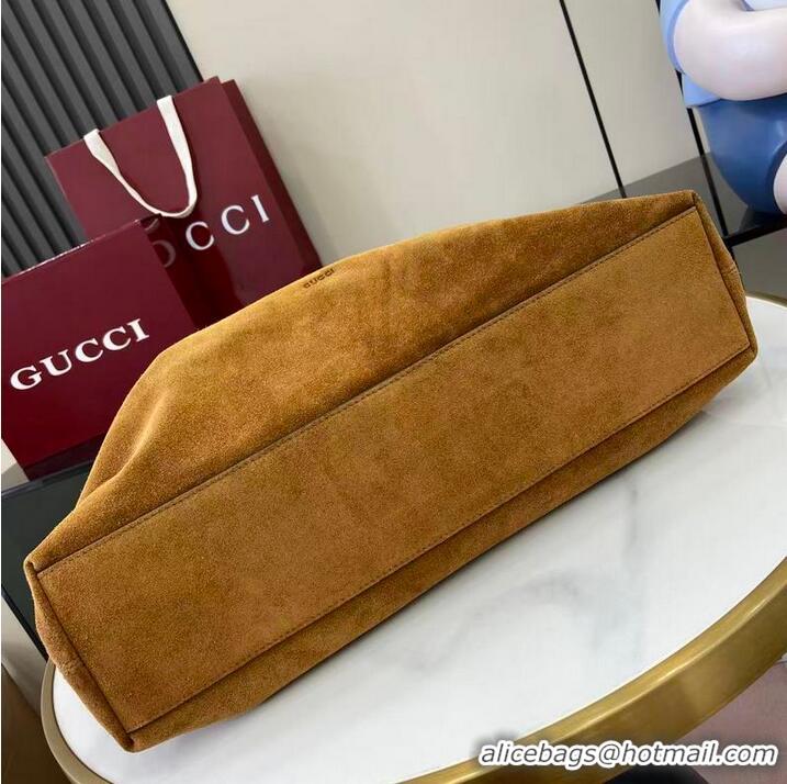 Shop Discount Gucci Beatrix GG Denim Medium Tote Bag 850926 Brown 2026
