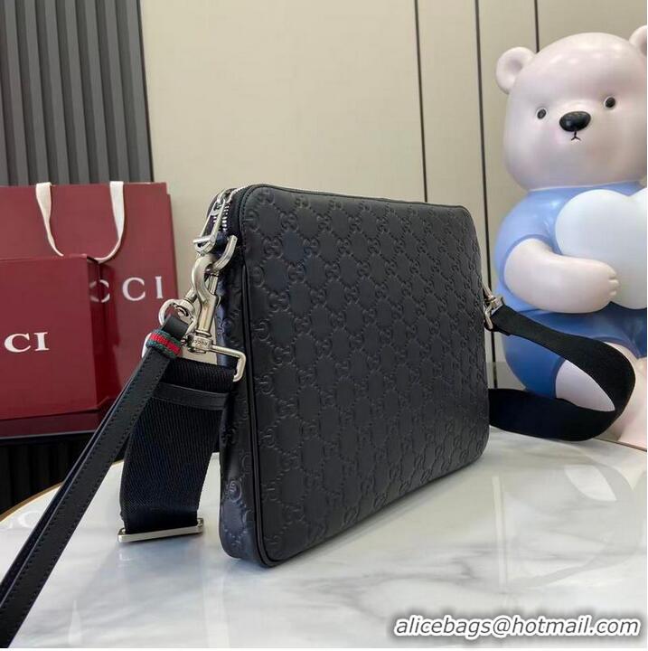 Buy Discount Gucci GG Emblem Medium Crossbody Bag ‎850214 Black 2026