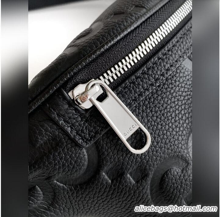 Top Grade Gucci Jumbo GG Leather Small Belt Bag 645093 Black 2026