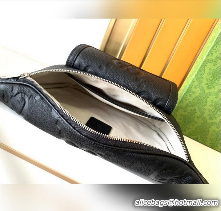 Top Grade Gucci Jumbo GG Leather Small Belt Bag 645093 Black 2026