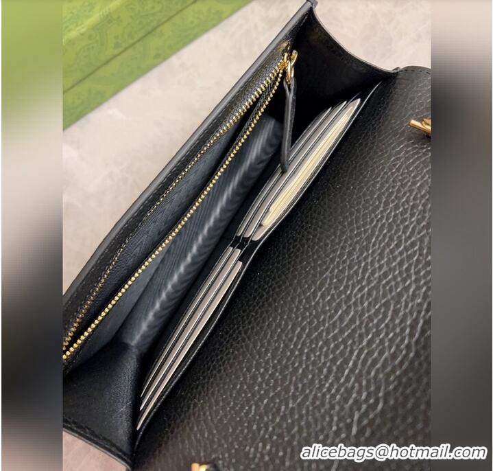 Good Product Gucci GG Emblem Wallet On Chain ‎818705 Black 2026