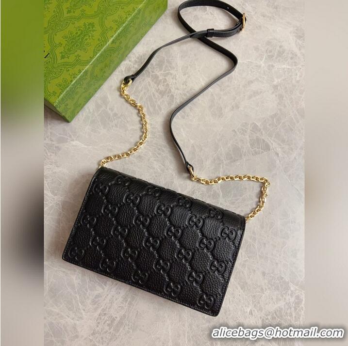 Good Product Gucci GG Emblem Wallet On Chain ‎818705 Black 2026