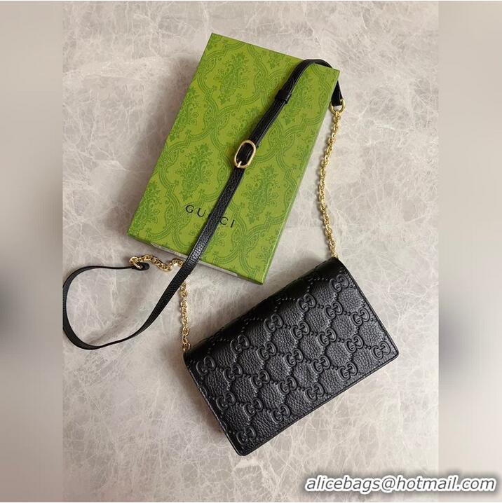 Good Product Gucci GG Emblem Wallet On Chain ‎818705 Black 2026