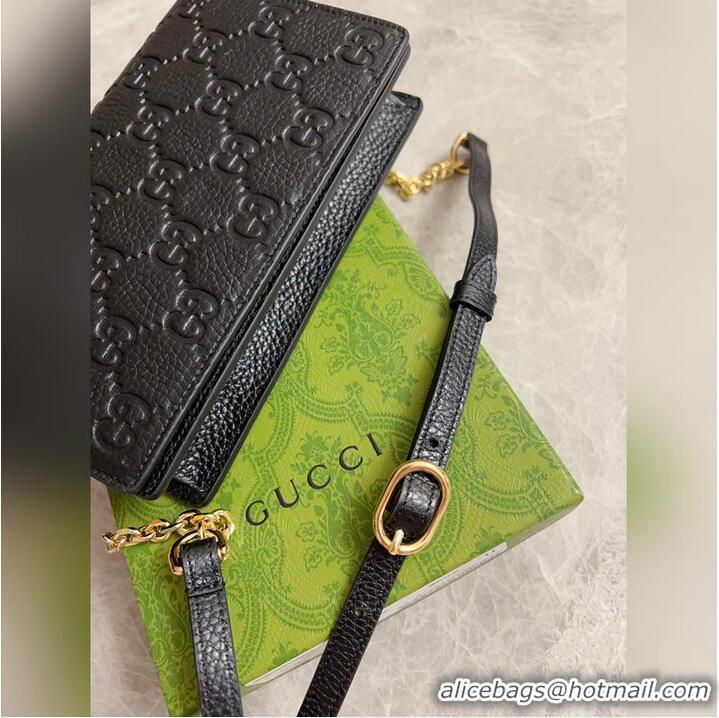 Good Product Gucci GG Emblem Wallet On Chain ‎818705 Black 2026