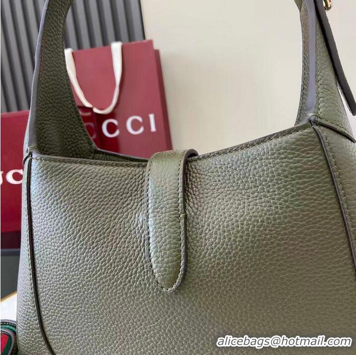 Most Popular Gucci Jackie 1961 Medium Bag ‎In Grain Leather 810232 Forest Green 2026