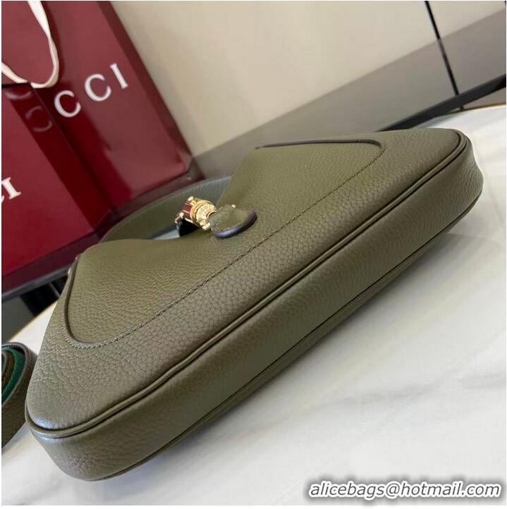 Most Popular Gucci Jackie 1961 Medium Bag ‎In Grain Leather 810232 Forest Green 2026